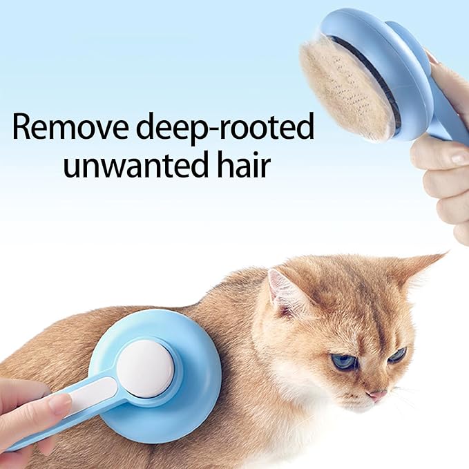 ABS Pet Deshedding Brush with Massage Cats Grooming Comb for Shed Control & Smooth Coat Care Selfcleaning Cats Grooming Tool