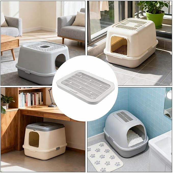 Cat Litter Catcher – Waterproof Double-Layer | Washable Double-Layer Waterproof Cat Litter Rug and Pet Accessory, Ideal for Indoor Or Outdoor Use, Perfect for Cage Entry, Corners, Seniors, Under-Bed,