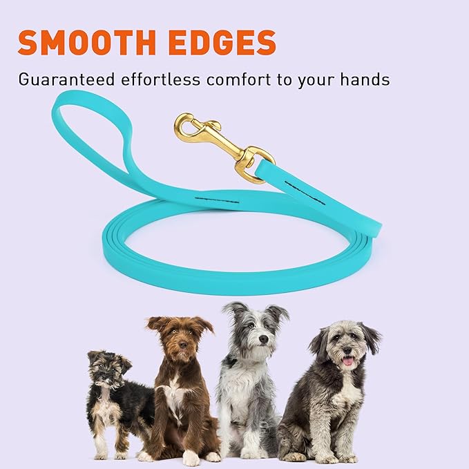 Viper K9 Biothane Working Dog Leash Waterproof Lead for Tracking Training Schutzhund Dog Sport & Search - Odor-Proof Long Line with Solid Brass Snap for Puppy Medium Large 1/2" x 20ft Sky Blue