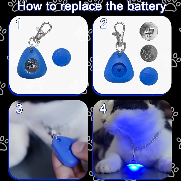 QUELIEN LED Dog Safety Pendant – Night Visibility, Durable, Long Battery Life, Easy Clip-on for All Dogs, Blue