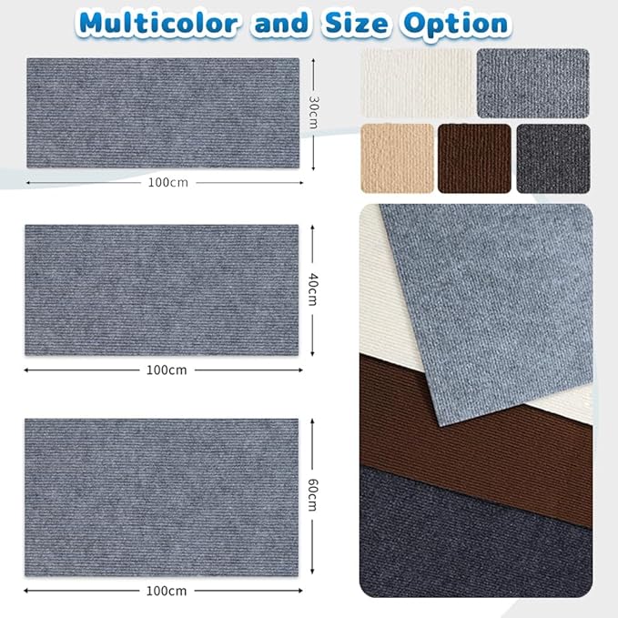 Adhesive Cat Scratcher Mat, Cat Scratching Post DIY Climbing Carpet, Trimmable Cat Scratch Furniture Protector Pad for Wall Couch