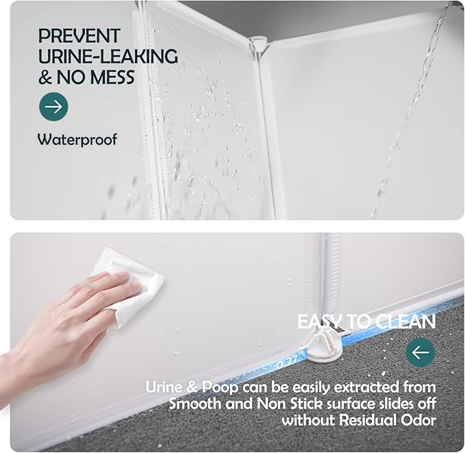 MEEXPAWS Cat Litter Box Enclosure Splash Guard, Light Weight Plastic Pee Shields Extra Large Easy Clean (2 Sets)