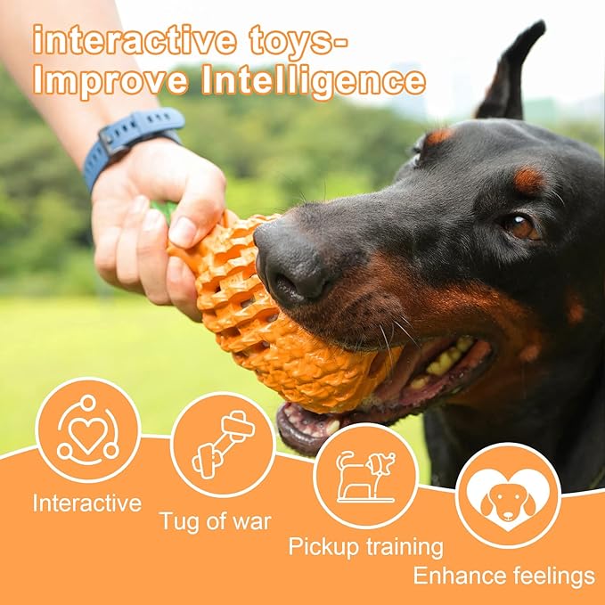 PETOPIA Small Dog Toys - Pineapple Tough, Indestructible Toys for Aggressive Chewers