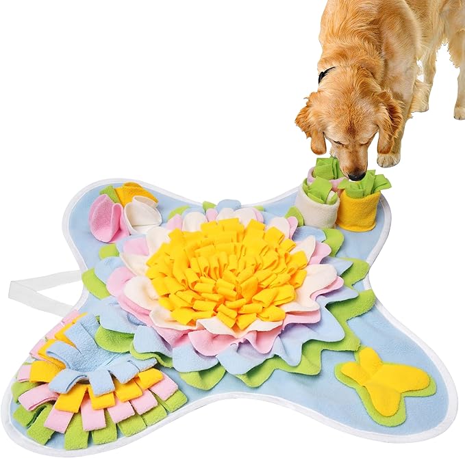 TWOPER Snuffle Mat for Dogs Interactive Sniff Mat Slow Feeding and Keep Busy Snuffle Toys for Foraging Skill Development Anxiety Relief and Mental Stimulation, Machine Washable