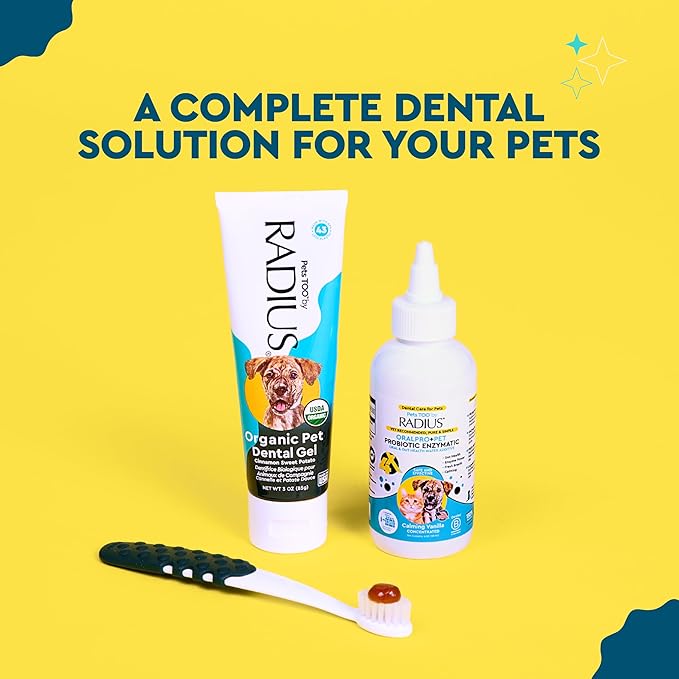 RADIUS Pet Toothbrush, Lush and Plus Soft Bristles, Designed to Clean Teeth and Help Prevent Tartar and Remove Plaque, Pack of 2