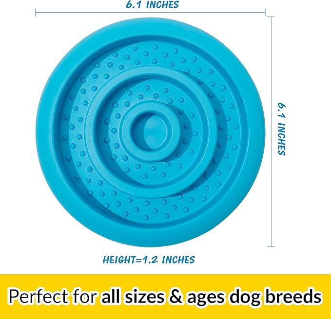 Pawnana Slow Feeder Lick Mat for Dogs - Keep Them Busy - Natural Rubber Dog Frozen Treat Toys - Durable Interactive Enrichment Toys - Licking Dish for Dog De-Stressing, Blue