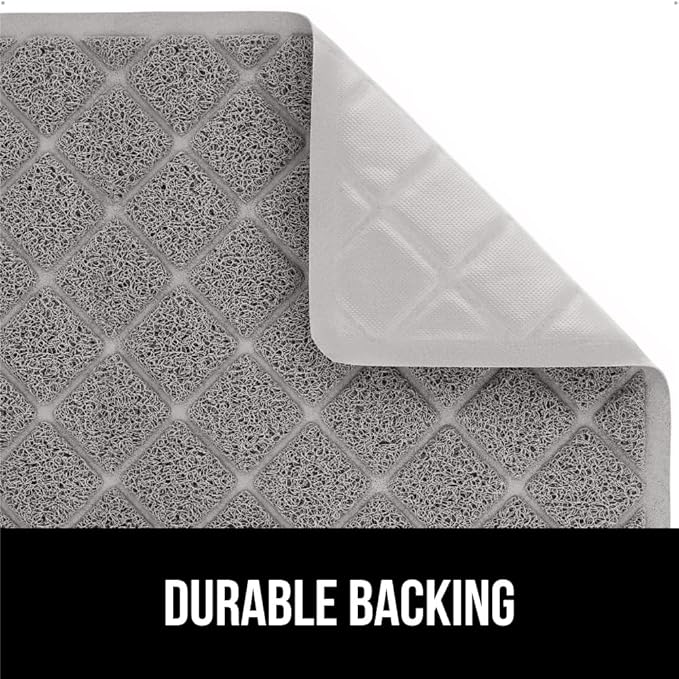 GORILLA GRIP Cat Litter Box Mat, Water Resistant, US Designed Kitty Litter Trapping Mats, Easy to Clean, Scatter Control, Less Mess and Clean Floors, Kitten Supplies for Indoor Cats, 30x20 Gray