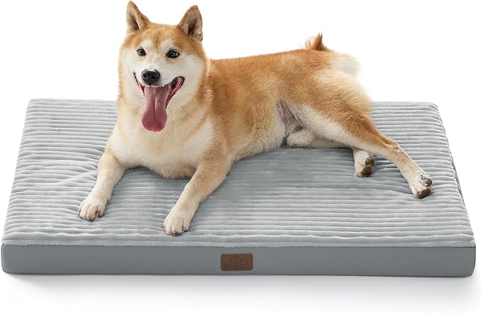 Bedsure Dog Beds Large Sized Dog- Orthopedic Pet Beds for Crate with Removable Machine Washable Cover, NOT Waterproof Egg Crate Foam Puppy Pad, Suitable for Pet Up to 50 lbs, 35"x22"