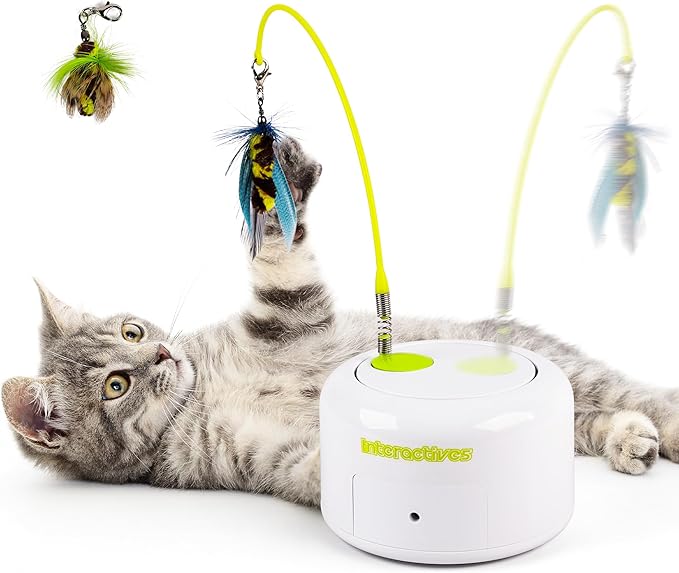 ALL FOR PAWS Interactive Cat Toy, Automatic Fluttering Bug Enrichment Toy for Indoor Kittens, Flying Cat Toy with Motion Sensor, 1 Replacements