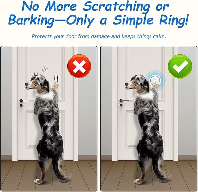 Soft Ring Dog Potty Bell for Training – Wht Wireless Dog Door Bell with 1000ft Range, LED Alert, 60 Tones, Waterproof Dog Bells to Go Outside – Bell for Dogs to Ring to Go Potty(2 Bells & 1 Receiver)