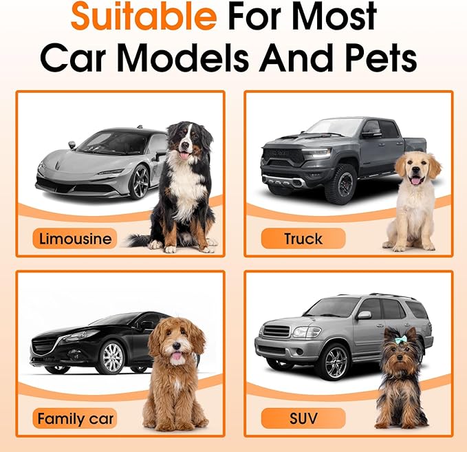NECKORY 2 Pack Front Dog Seat Cover, Waterproof Car Seat Covers for Dogs Nonslip Scratch-Proof Dog Seat Cover Front Seat Cover for SUV, Trucks & Cars - S, Black/Orange