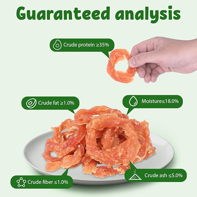 Pawant Chicken Rings Dog Treat Snacks Puppy Treats Natural Chicken Rawhide-Free Soft Healthy for Small Medium and Large Breed 454g