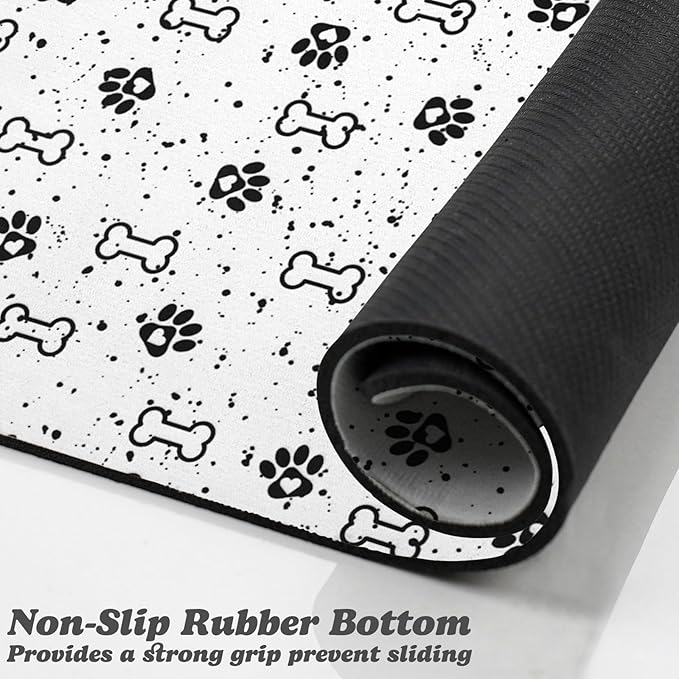 Dog Food Mats,Cat Absorbent Water Bowl Feeding Mats Pet Placemats for Food and Water Spot 24 * 32 inch