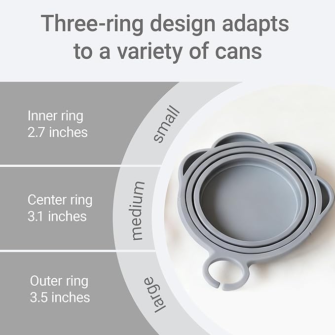 Ydeer Pet Food Can Lids And Spoon,2 Pack Pet Food Can Covers, One Fit 3 Standard Size Cans,For Dog And Cat Food Cans,Grey