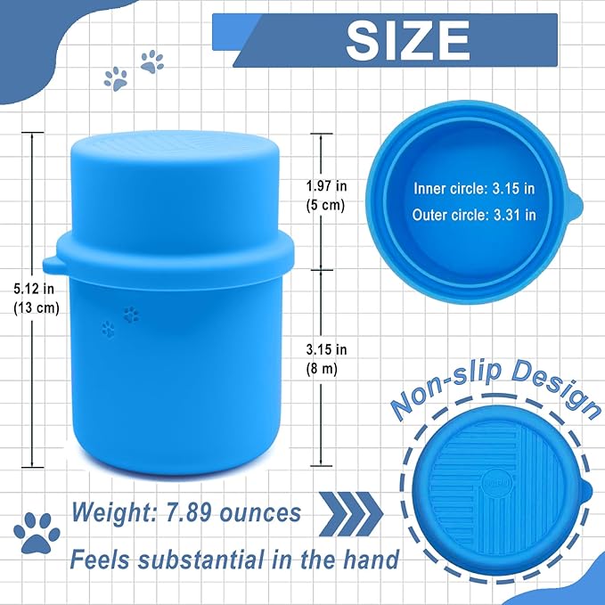 DORUI Original Canned Dog Food Storage Container | Silicone Can Cover Pet Food Sealer | BPA Free, Airtight, Dishwasher & Freezer Safe (Blue)