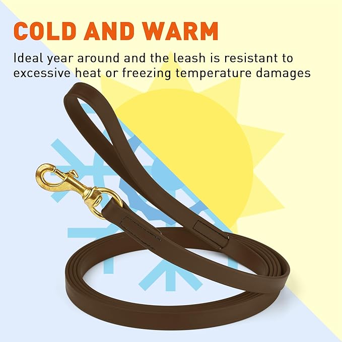 Viper Biothane K9 Working Dog Leash Waterproof Lead for Tracking Training Schutzhund Odor-Proof Long Line with Solid Brass Snap for Puppy Medium and Large Dogs, 20ft Dark Chocolate Brown
