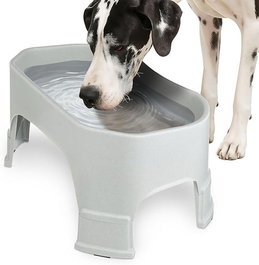 Neater Pet Brands Extra Large Water Bowl for Dogs, Raised Outdoor Dog Water Bowl (2.25 Gallon XL Capacity), Big Trough Style Food Dish for Indoors or Outside, No Spill Large Dog Bowls, Vanilla Bean