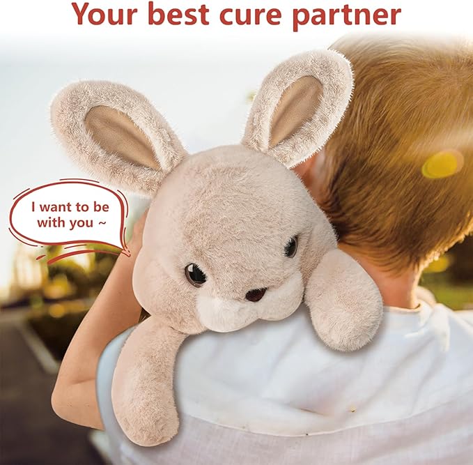 Niuniu Daddy 14" | 3.5 Pound Rabbit Weighted Bunny Stuffed Animals, Large Hugging Plush Animal Toys for Kids Adults Baby, Large Body Pillow for Sleep Gifts Presents Birthday Christmas Holiday