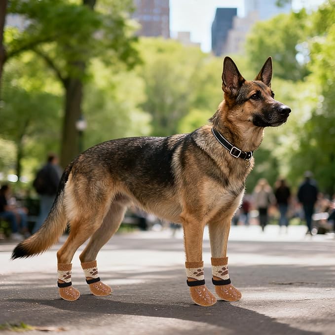 KOOLTAIL Dog Socks for Hot/Cold Pavement to Prevent Licking Paws for Hardwood Floors,Anti Slip,Pet Boots&Paw Protector with Grippers,Puppy Shoes Booties for Small Medium Large Senior Dogs