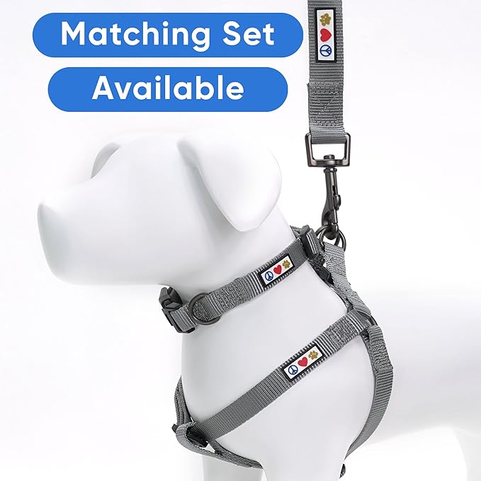 Pawtitas Solid Step-in Dog Harness – Adjustable No-Pull Vest for Puppies to Seniors, Safe & Comfortable M Grey