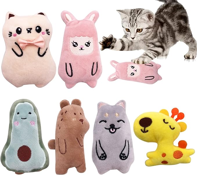 Pai Sence Cat Toys for Indoor Cats Kittens Interactive Pillow Catnip Toys with Bell Bite Toy 6 Pcs