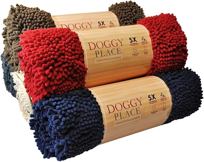 My Doggy Place Dog Mud Mat, 36" x 26" Red – Thick Microfiber Entry Rug for Snow, Mud & Salt – Absorbent, Quick-Dry, Washer-Safe & Non-Slip, Large