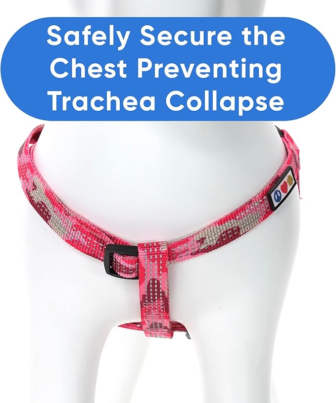 Pawtitas Reflective Step-in Dog Harness – Adjustable No-Pull Vest for Puppies to Seniors, Safe & Comfortable, L Camo Pink