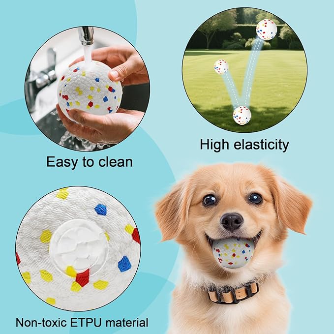 RERBIO 6 Pack Dog Toy Balls, 2.3 Inch ETPU Material, Replacement Balls for Automatic Ball Launcher Machine, Perfect for Small & Medium Dogs, Perfect for 2.3 Inch Automatic Launcher