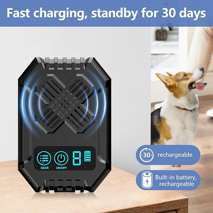 Anti Barking Devices, Dog Bark Deterrent Device 3 Adjustable Modes, Ultrasonic Dog Bark - Rechargeable Long Range 50FT Dogs Barking Control Devices for Indoor Outdoor