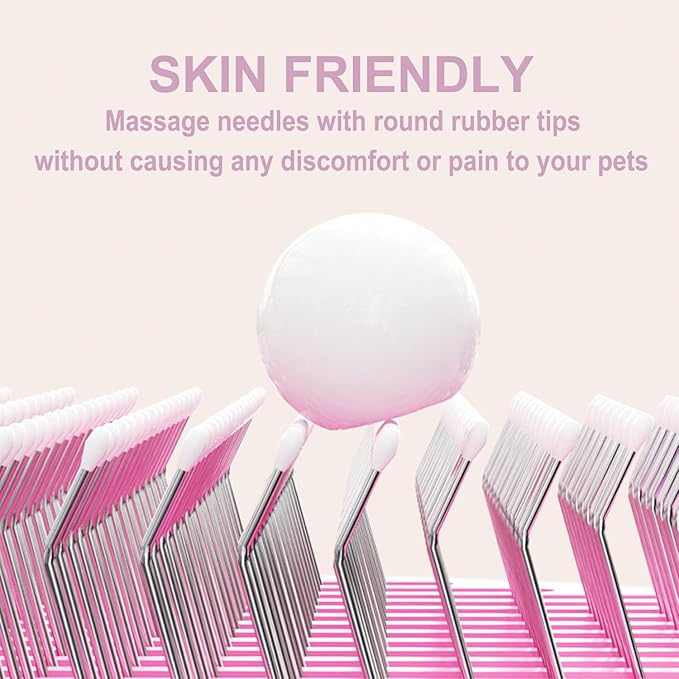 Cat Brush Dog brushes with Release Button for Shedding Grooming, fit for Long or Medium Haired Cats, Lightweight Skin Friendly Pet Brush Hair Removal Comb Brushes for Kitten