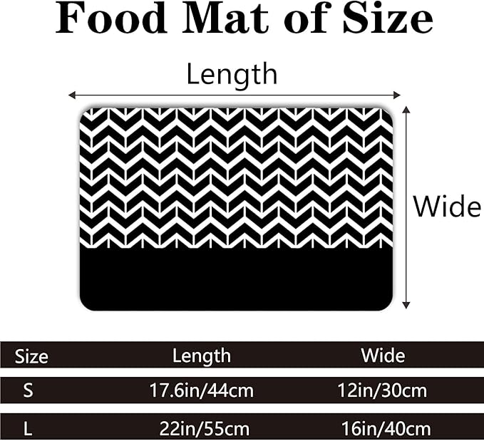 Personalized Dog Cat Food Mat - PU Non-Slip Bottom, Waterproof, Custom Pet Bowl Mat for Food and Water (Wave)