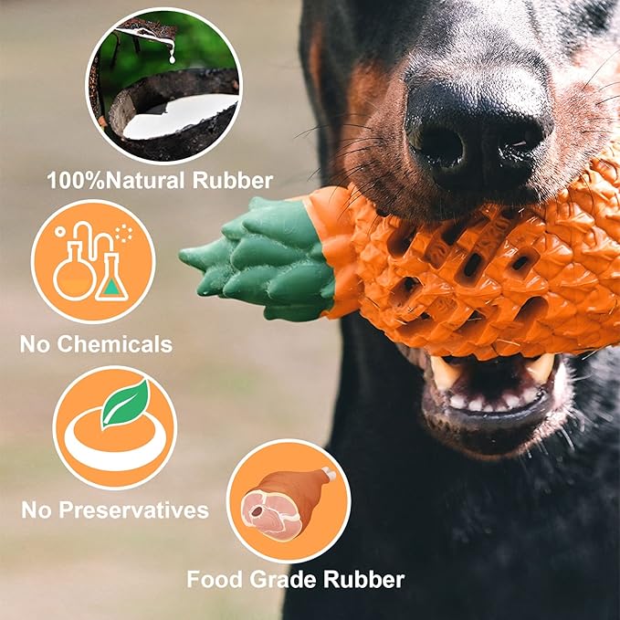 PETOPIA Small Dog Toys - Pineapple Tough, Indestructible Toys for Aggressive Chewers