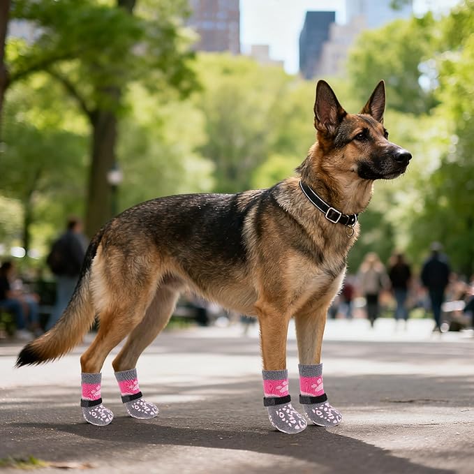 KOOLTAIL Dog Socks for Hot/Cold Pavement to Prevent Licking Paws for Hardwood Floors,Anti Slip,Pet Boots&Paw Protector with Grippers,Puppy Shoes Booties for Small Medium Large Senior Dogs