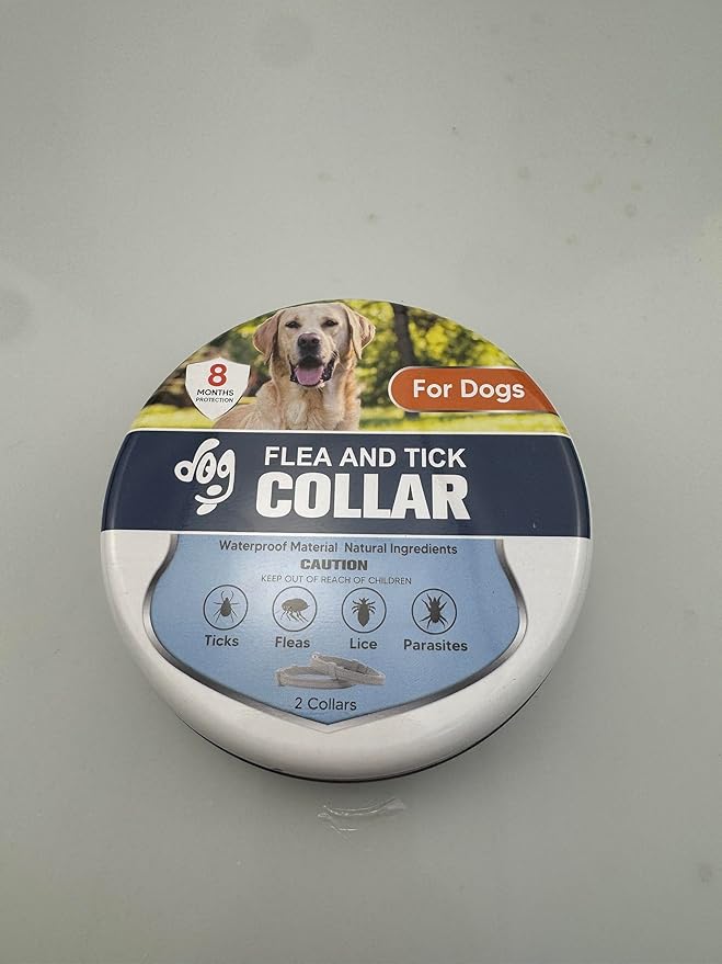 Flea Collars for Dogs, Tick Collar for Large Dogs, Adjustable Dog Flea Collar with 8 Months Prevention, Comfort Fit for Large Dog-2 Pcs