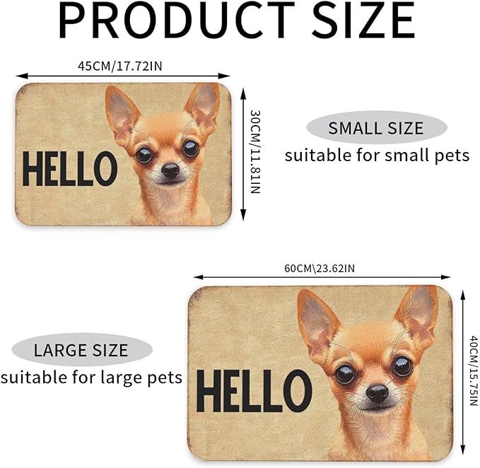 Chihuahua Dog Food Mat for Floors Waterproof,Quick Dry Anti-Slip Dog Bowl Mats for Food and Water,Pet Feeding Mats,Pet Placemat for Messy Drinkers to Protect Floors,Pets Supplies 17.72×11.81in