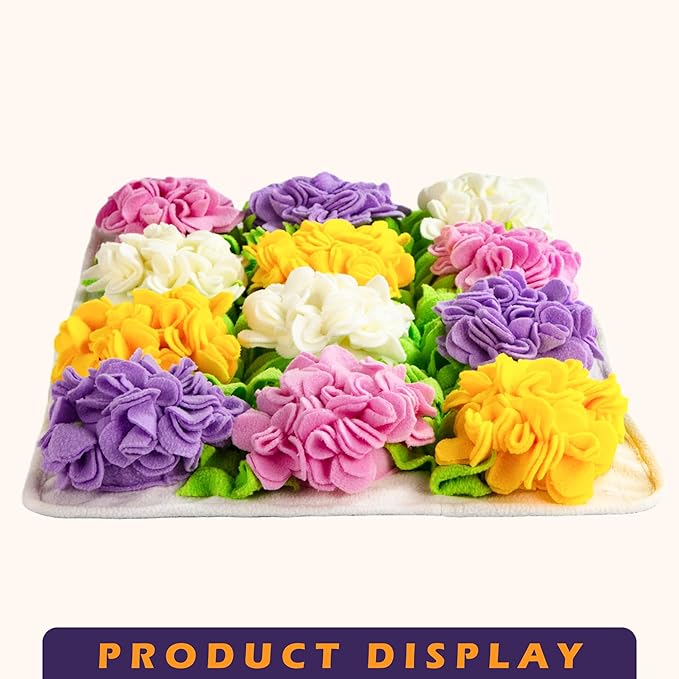 Snuffle Mat Flowerball - 23.62" x 15.75" Dog Sniffing Mat for Smell Training & Slow Eating