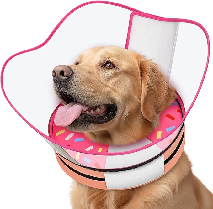 Supet Raised Sponge Dog Cone Collar Alternative After Surgery, Soft Dog Cone for Small Medium Large Dogs to Stop Licking, Pet Neck Donut Collar After Surgery
