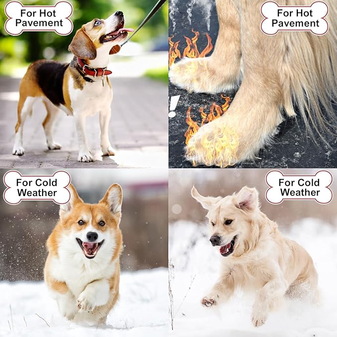 Anti Slip Dog Socks to Prevent Licking Paws, Dog Booties Shoes for Hot Pavement, Dog Socks with Grippers for Hardwood Floors, Senior Dog, Paw Protector (L, Strips Brown)