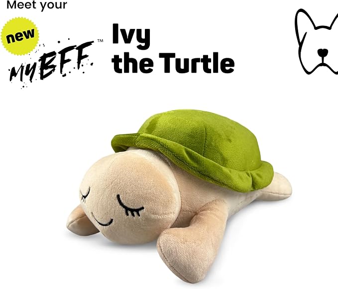 NANDOG My BFF Ivy The Turtle Plush Dog Toy – Soft Squeaky Pet-Only Toys for Dogs & Cats – Durable, Cuddly & Adorable Pet Companions for Playtime, Fetch & Snuggles