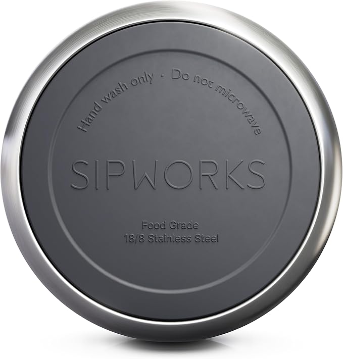 Sipworks Stainless Steel Dog Bowl – 32oz Weighted Metal Food and Water Bowls for Dogs and Cats with Non-Slip Base - Pet Bowls for All Breeds Sizes for Travel & Outdoor Play - Steel