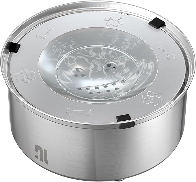 nicelock 3L/0.8 Gallon Dog Water Bowl No Spill, Stainless Steel No Spill Water Bowl for Dogs, Slow Water Dog Bowl, No Splash Dog Water Bowls