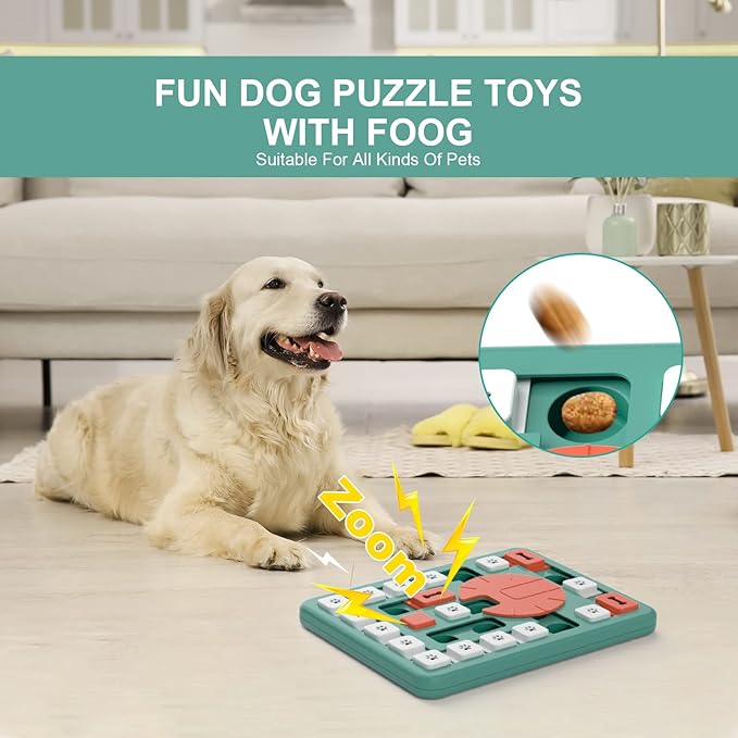 FOXMM Dog Puzzle Toys,Interactive Treat Puzzle Dog Toy for IQ Training & Mental Stimulating,Treat Puzzle Dispensing with Squeaky Design for Large Medium Smart Dogs