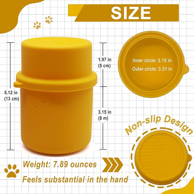 DORUI Original Canned Dog Food Storage Container | Silicone Can Cover Pet Food Sealer | BPA Free, Airtight, Dishwasher & Freezer Safe (2 Pcs Orange)
