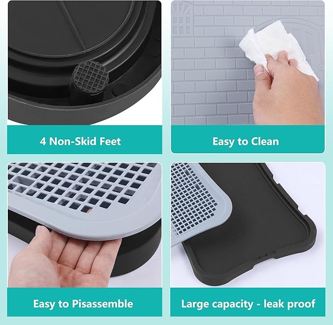 Indoor Dog Potty, Puppy Changing Pee Pad Holder Tray Training with Splash Guard for Small Dogs Toilet Indoor Outdoor, Waterproof Easy Clean ，20" L x 15.1" W x 10.7" H