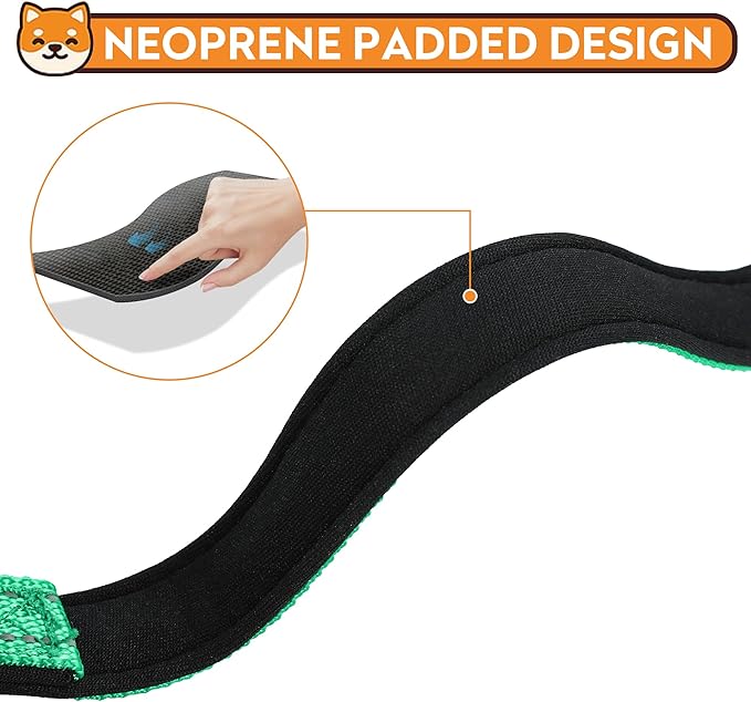Reflective Dog Collar, Adjustable Soft Neoprene Padded Nylon Pet Collars with Buckle for Large Dogs, Grass Green,L