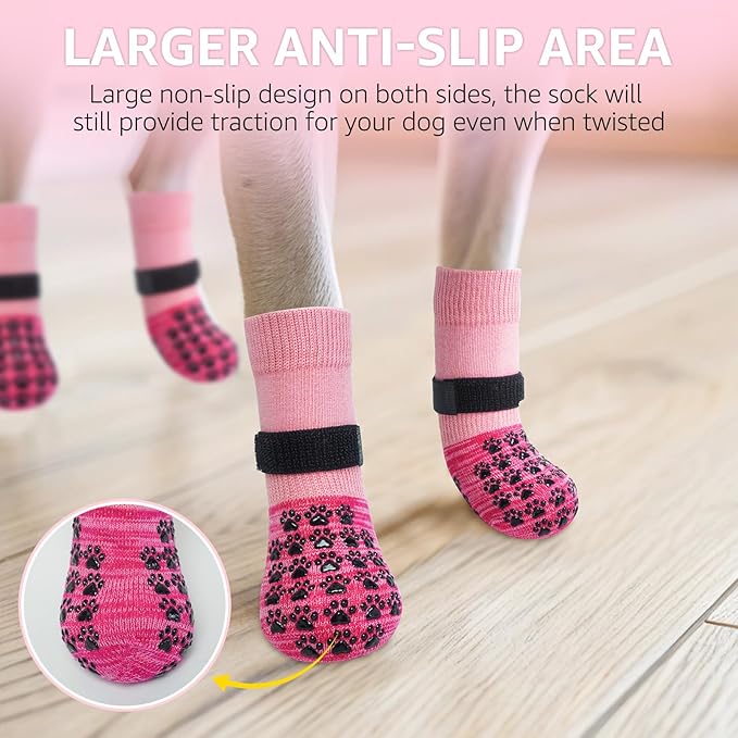 SCENEREAL Dog Socks to Prevent Licking Paws for Hardwood Floors Anti Slip, Dog Grippy Socks Shoes for Senior Small to Large Dogs, Dog Boots & Paw Protectors for Hot/Cold Scratching Pavement