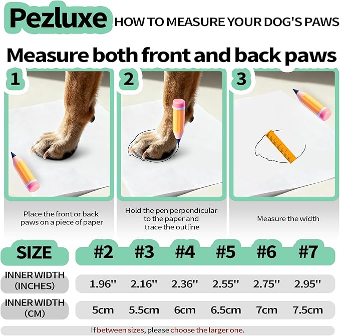 Pezluxe Dog Shoes, Waterproof Paw Protectors for Winter Snow Summer Hot Pavement, Outdoor Walk & Hiking Dog Boots for Hard Floors, Anti-Slip Sole Dog Booties for Medium Large Dogs(Green, #2)