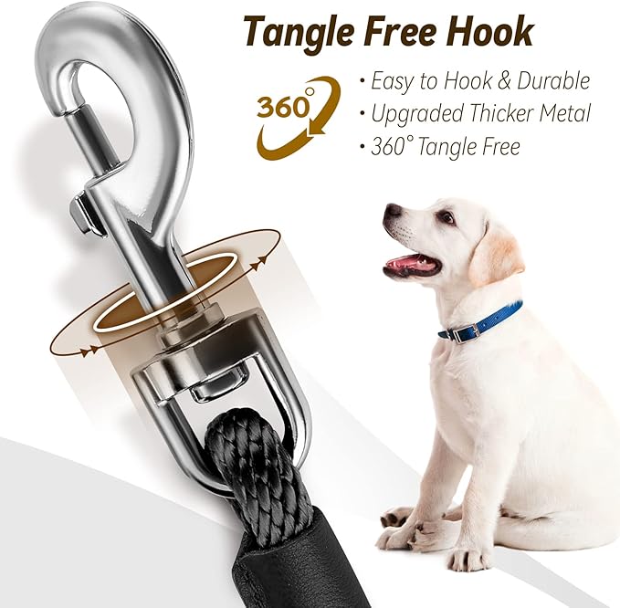 lynxking Check Cord Dog Leash Long Lead Training Tracking Line Comfortable Handle Heavy Duty Puppy Rope 30ft for Small Medium Large Dog