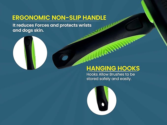 Self Cleaning Slicker Brush for Dogs & Cats – Dog Brush for Shedding, Deshedding Dog Brush, Dog Hair Brush for Long Haired Dogs