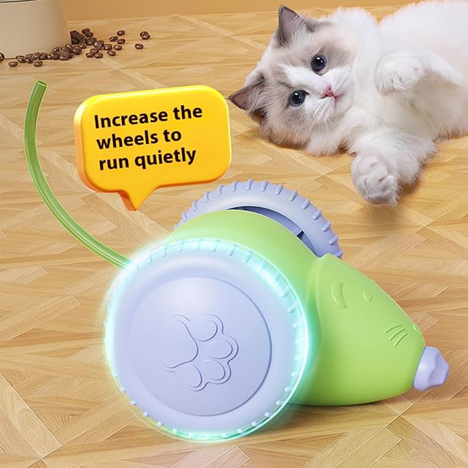 HPCDXBP Interactive Cat Toys for Indoor Cats,Automatic Moving Kitten Toys,Cat Mouse Toy with Tail Lights,Cat Toys for Bored Indoor Adult Cats,Cat Enrichment,Smart Electric Tails for Chasing Pet Toys